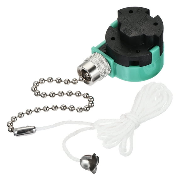 Uxcell Pull Chain Switch 3 Speed with String for Ceiling Fan Lamp Green Silver