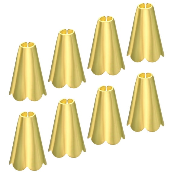 Uxcell Pull Cord End, Blind Cord Metal Bead, Light Conical Shape Pull Ends Gold Tone for Lamps, Pack of 8
