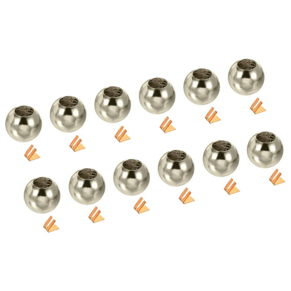 Uxcell Pull Cord End Cord Metal Bead Lamp Zipper Round Ball Pull End Silver Tone for Blind Light Pull Switch, Pack of 12
