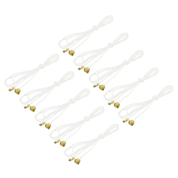 Uxcell Pull Cord for Ceiling Switch Light Pull Cord String Ceiling Fan String Pull Chain Extension, White Golden 10 Pack