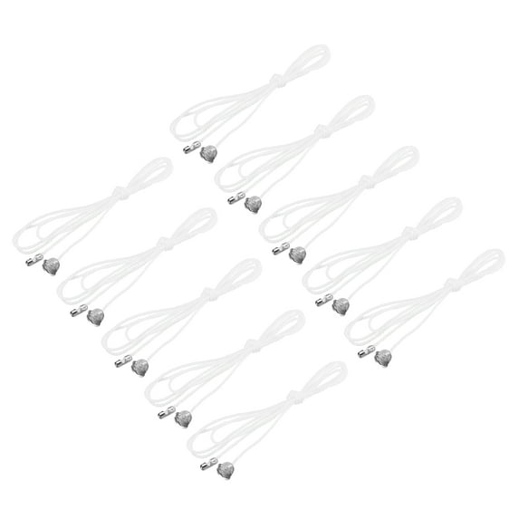Uxcell Pull Cord for Ceiling Switch Light Pull Cord String Ceiling Fan String Pull Chain Extension, White Silver 10 Pack