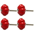 thumbnail image 1 of Uxcell Pumpkin Ceramic Vintage Dresser Knobs Pull Handle Red 4 Pack, 1 of 7