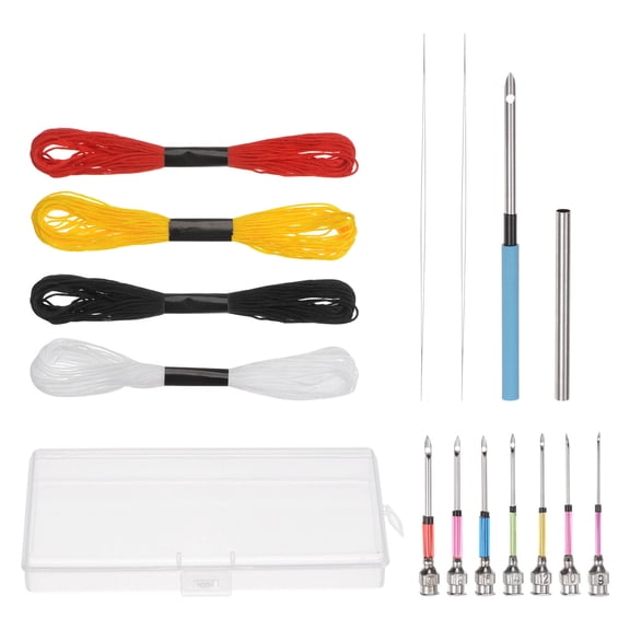 Uxcell Punch Needle Embroidery Kits, 8 Sizes Punch Needles with 4 Colors Thread