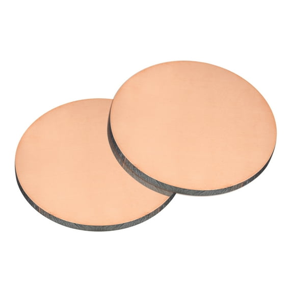 Uxcell Pure Copper Sheet, 2Pack 2" x 0.1" 10 Gauge T2 Copper Metal Round Plate
