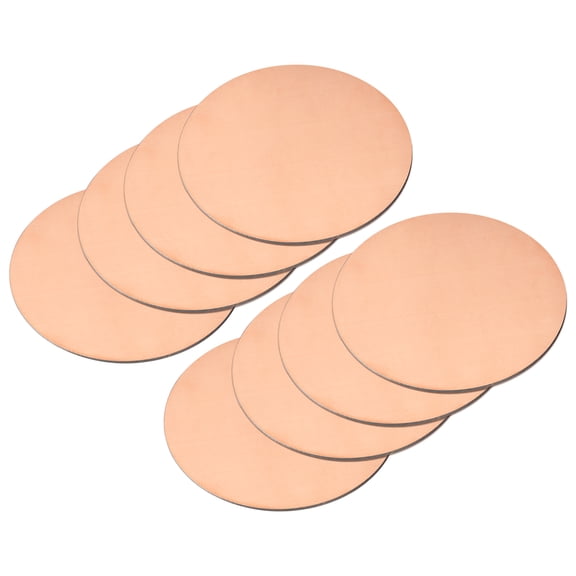 Uxcell Pure Copper Sheet, 8Pack 1 3/16" x 0.02" 25 Gauge T2 Copper Metal Round Plate