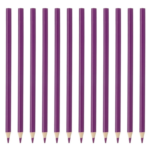 Uxcell Purple Colored Pencils Set, 12Pcs Oil Color Pencils Wooden Coloring Drawing Pencil for Artists Art Painting