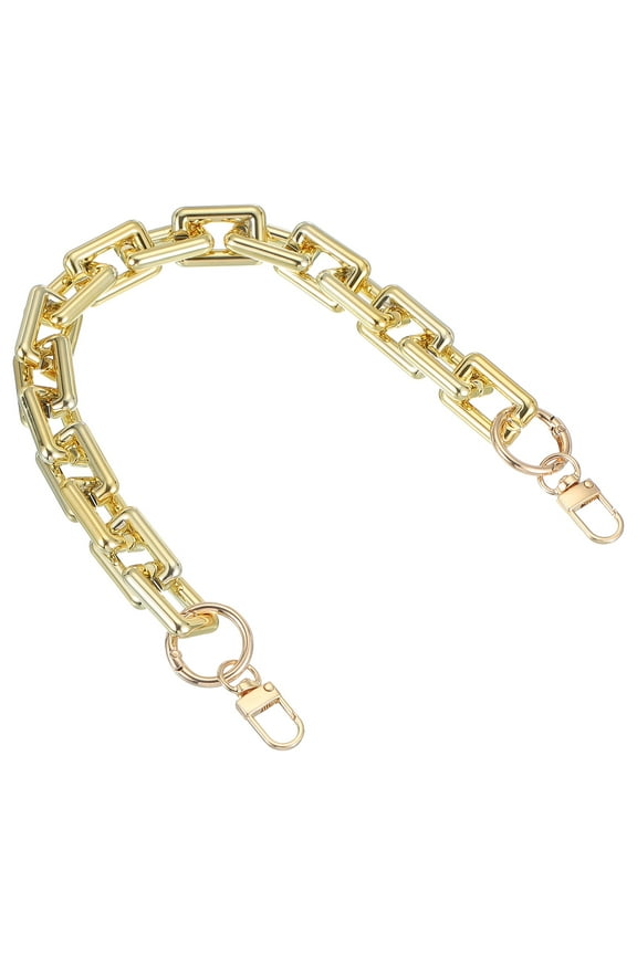 Purse Chain Strap, 15.7 Inch Acrylic Handbag Chain Straps, Clutches Strap Extender Replacement with Metal Buckles for Crossbody Shoulder Bag Decoration, Gold