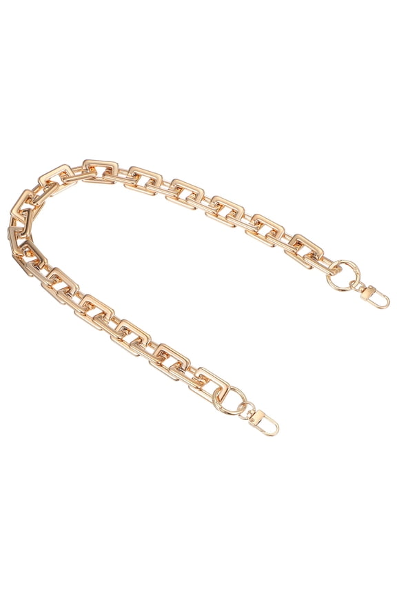 Purse Chain Strap, 23.6 Inch Acrylic Handbag Chain Straps, Clutches Strap Extender Replacement with Metal Buckles for Crossbody Shoulder Bag Decoration, Rose Gold