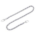 thumbnail image 1 of Uxcell Purse Chain Strap, 24" Leather Iron Flat Chain Strap Handbag Chains Purse Straps with Buckles for Shoulder Bags Replacement Strap (Purple Strap + Silver Chain), 1 of 7