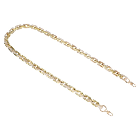 Uxcell Purse Chain Strap, 47.2 Inch Acrylic Handbag Chain Straps, Clutches Strap Extender Replacement with Metal Buckles for Crossbody Shoulder Bag Decoration, Beige