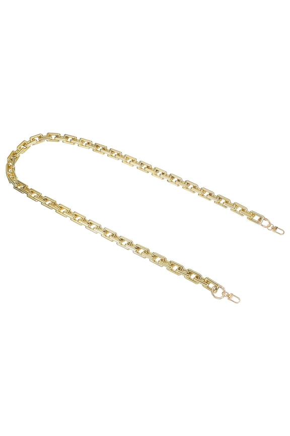 Purse Chain Strap, 47.2 Inch Acrylic Handbag Chain Straps, Clutches Strap Extender Replacement with Metal Buckles for Crossbody Shoulder Bag Decoration, Gold