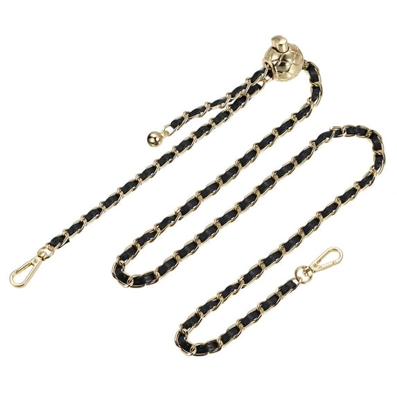 Uxcell Purse Chain Strap, 47 Inch Iron Chain Strap Adjustable Chains Replacement for Wallets Clutch Bags Black/Gold Tone