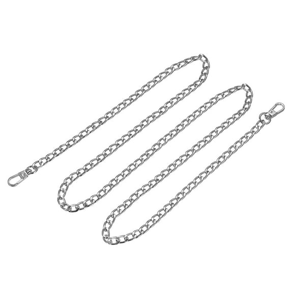 Uxcell Purse Chain Strap, 47" Purse Handle Cross Body Shoulder Replacement Strap, Silver