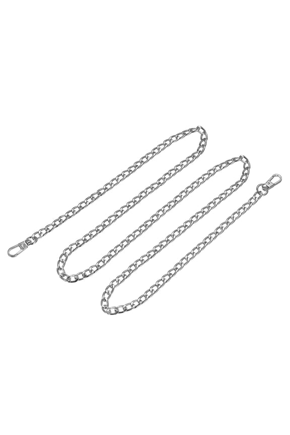 Purse Chain Strap, 47" Purse Handle Cross Body Shoulder Replacement Strap, Silver
