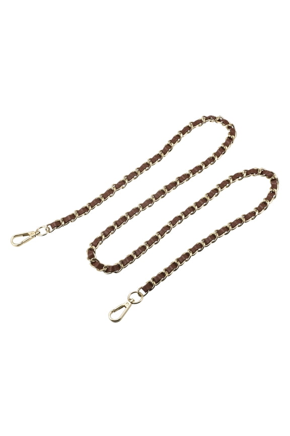 Purse Chain Strap, 47" Purse Strap Shoulder Bag Replacement Strap(Dark Brown/Gold)