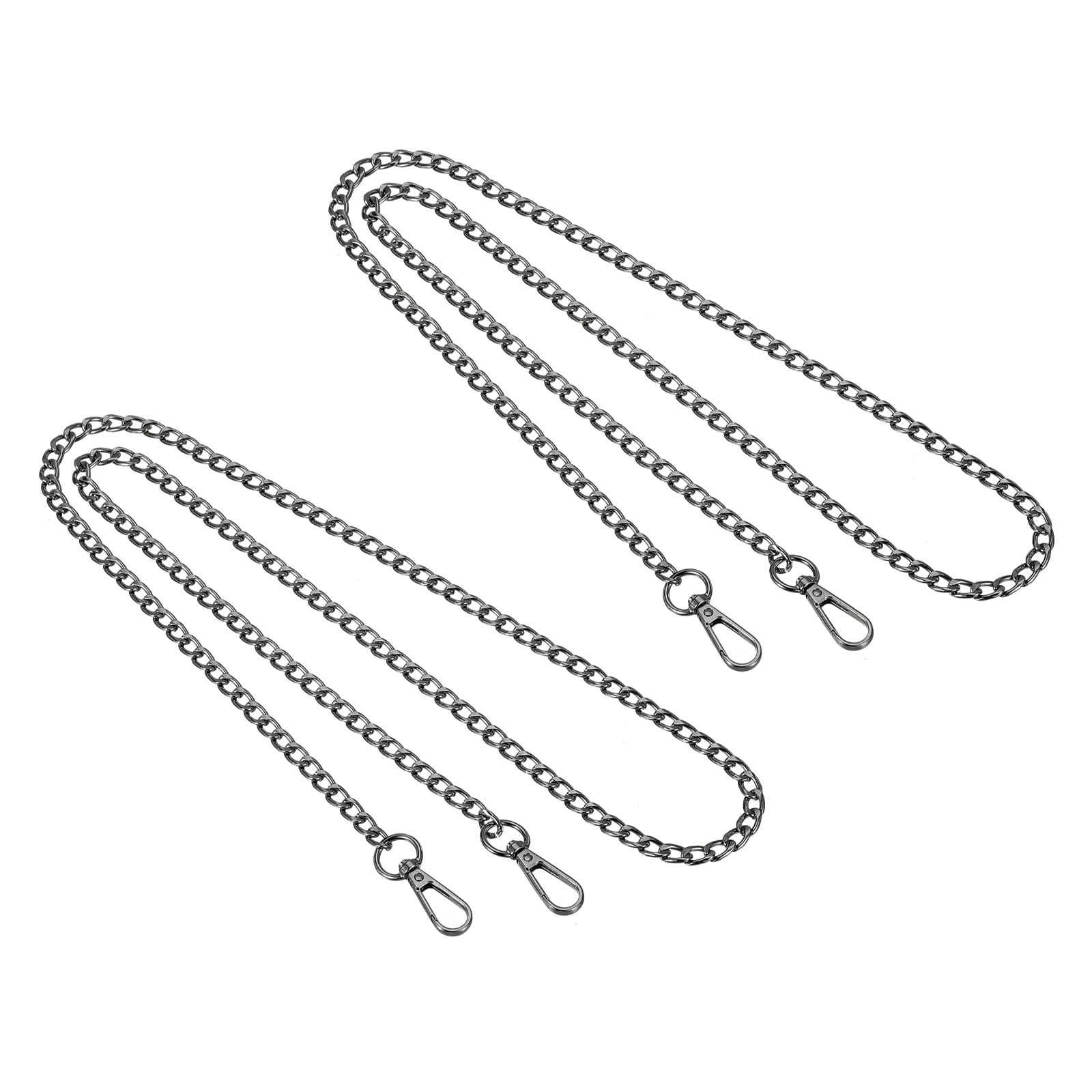 Uxcell Purse Chain Strap Iron Flat Chain Strap Alloy Handles Bag Strap Replacement Black 47"