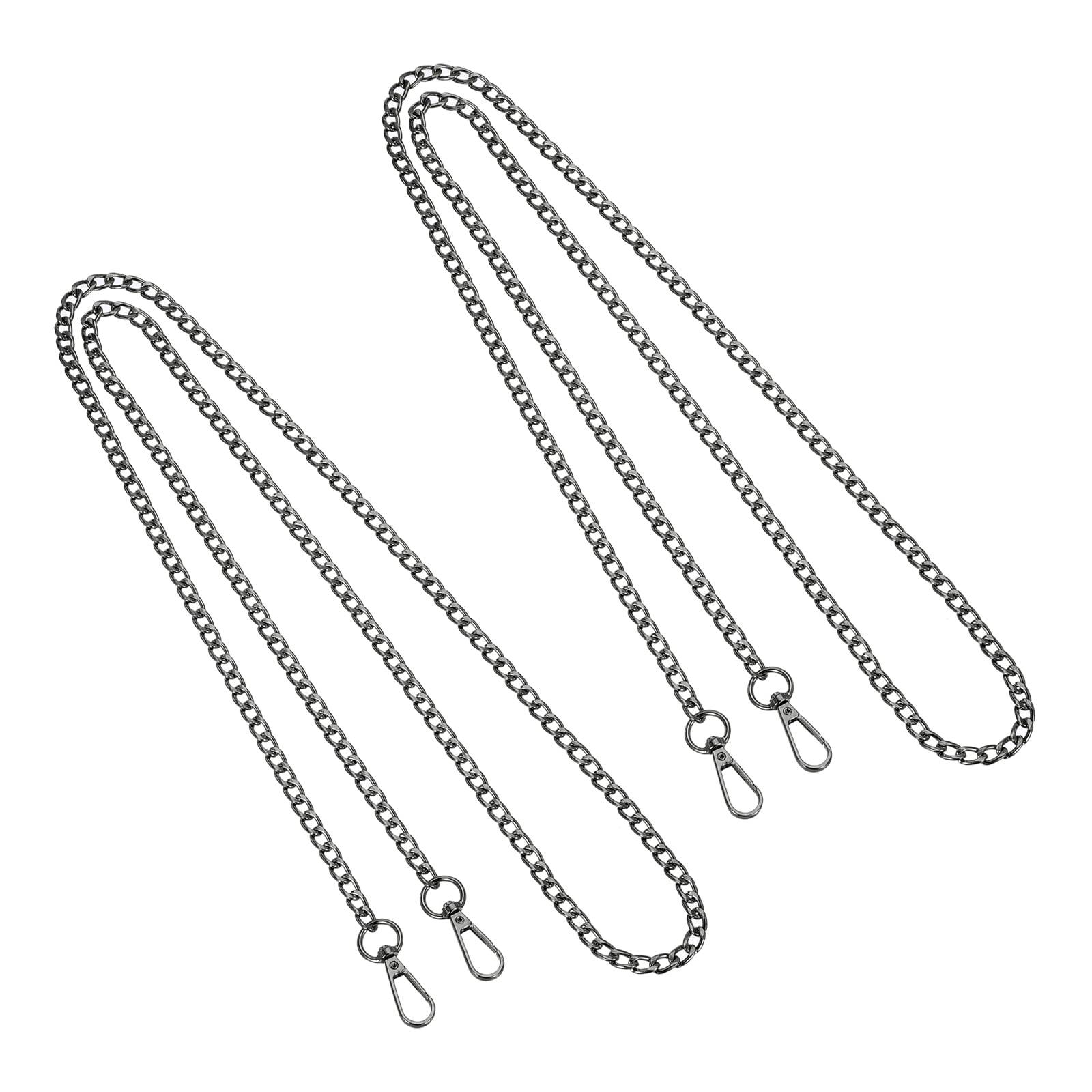 Uxcell Purse Chain Strap Iron Flat Chain Strap Alloy Handles Bag Strap Replacement Black 59"