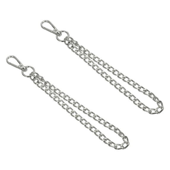 Uxcell Purse Chain Strap Iron Flat Chain Strap Alloy Handles Bag Strap Replacement Silver 8"