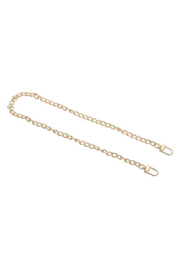 Purse Flat Chain Strap 24" with Metal Buckles for DIY Purse Handbag Clutch, Light Gold