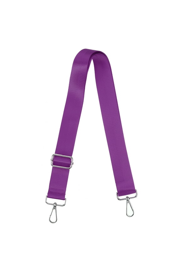 Purse Strap Replacement, 29.5-55" Crossbody Shoulder Strap(Purple,Silver Buckle)