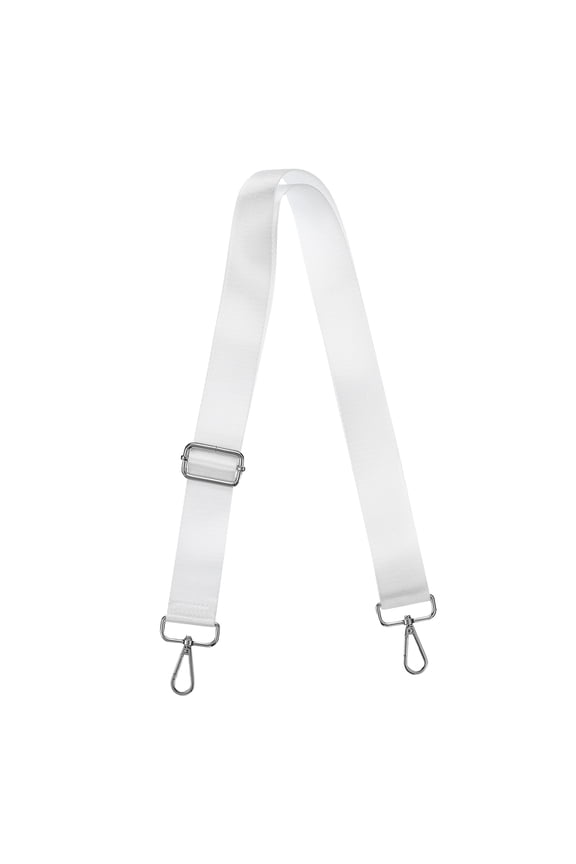 Purse Strap Replacement, 29.5-55" Crossbody Shoulder Strap(White, Silver Buckle)