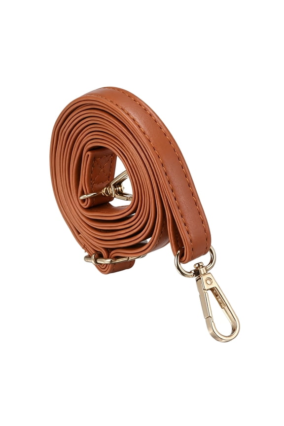 Purse Strap Replacement, 55.1 Inch Length Adjustable PU Leather Purse Chain Strap for Crossbody Shoulder Handbags Bag, Camel (Gold Buckle)