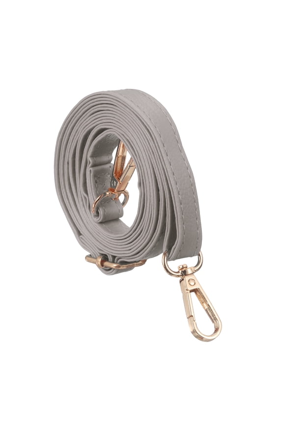 Purse Strap Replacement, 55.1 Inch Length Adjustable PU Leather Purse Chain Strap for Crossbody Shoulder Handbags Bag, Gray (Gold Buckle)