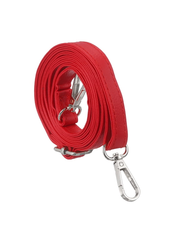 Purse Strap Replacement, 55.1 Inch Length Adjustable PU Leather Purse Chain Strap for Crossbody Shoulder Handbags Bag, Red (Silver Buckle)