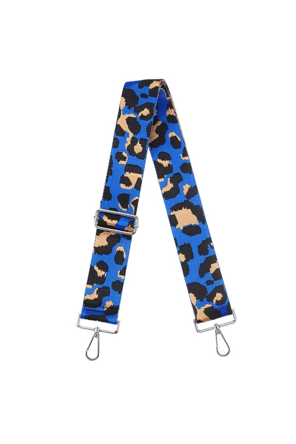 Purse Strap Replacement, Leopard Crossbody Shoulder Strap(Blue, Silver Buckle)