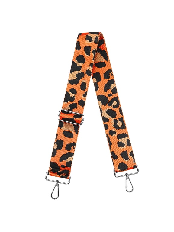 Purse Strap Replacement, Leopard Crossbody Shoulder Strap(Orange, Silver Buckle)