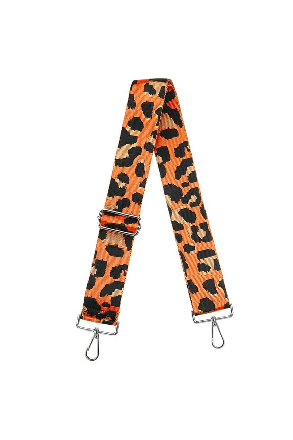 Purse Strap Replacement, Leopard Crossbody Shoulder Strap(Orange, Silver Buckle)