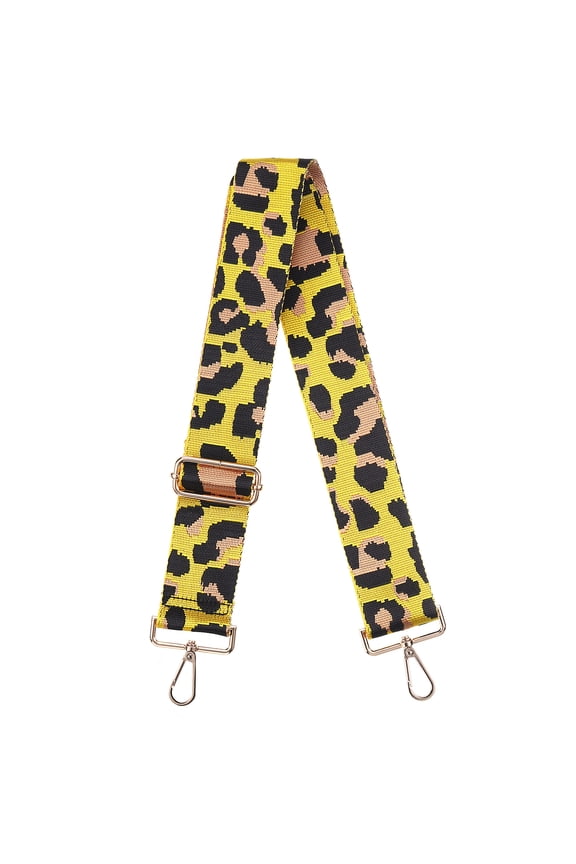 Purse Strap Replacement, Leopard Crossbody Shoulder Strap(Yellow, Gold Buckle)