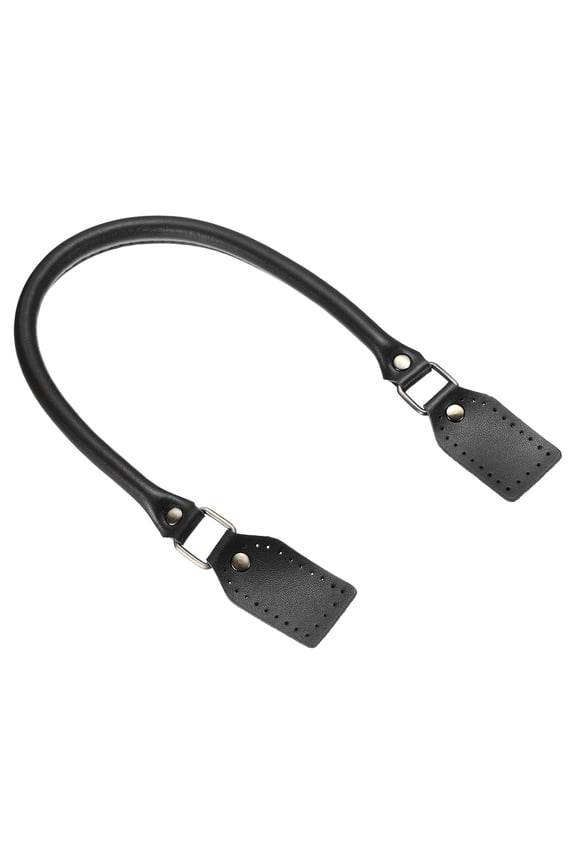 Purse Straps, 20 Inch Genuine Leather Strap, Leather Purse Handles Handbag Handles Replacement for Mini Pouch, DIY Handcrafted Bag Making Accessories, Black