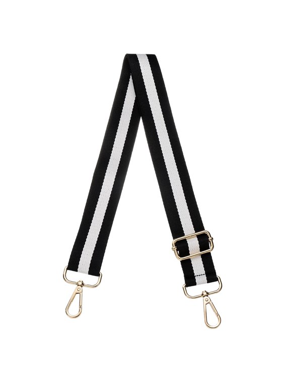 Purse Straps Replacement Crossbody, 51 Inch Wide Shoulder Bag Strap Adjustable Canvas Straps for Handbag Wallet Clutch Crossbody Bags, Black Strip
