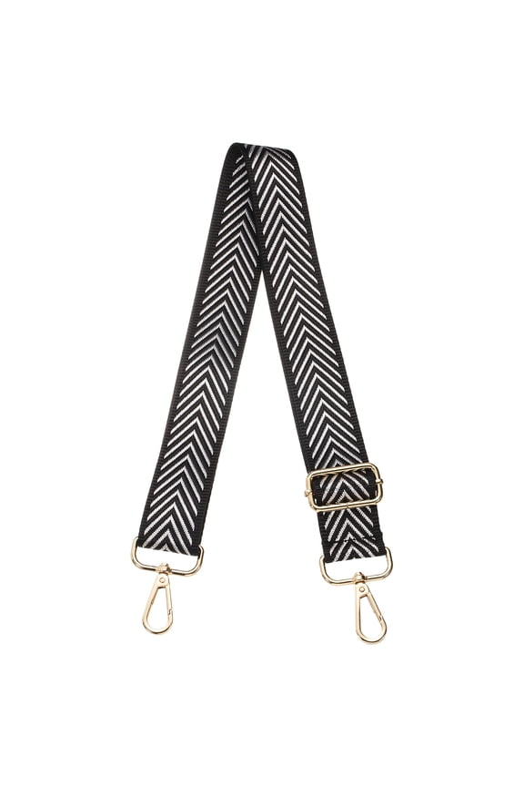 Purse Straps Replacement Crossbody, 51 Inch Wide Shoulder Bag Strap Adjustable Canvas Straps for Handbag Wallet Clutch Crossbody Bags, Black White Lines