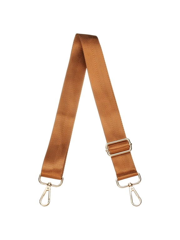 Purse Straps Replacement Crossbody, 51 Inch Wide Shoulder Bag Strap Adjustable Canvas Straps for Handbag Wallet Clutch Crossbody Bags, Yellow Brown