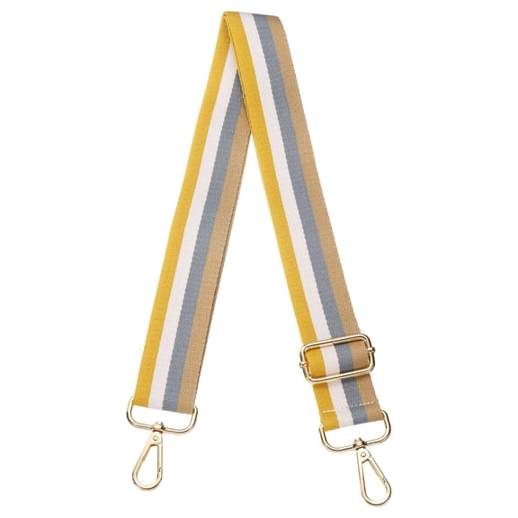 Uxcell Purse Straps Replacement Crossbody, 51 Inch Wide Shoulder Bag Strap Adjustable Canvas Straps for Handbag Wallet Clutch Crossbody Bags, Yellow Strip