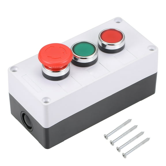 Uxcell Push Button Switch Box Momentary NO NC Red Green Switches and Stop