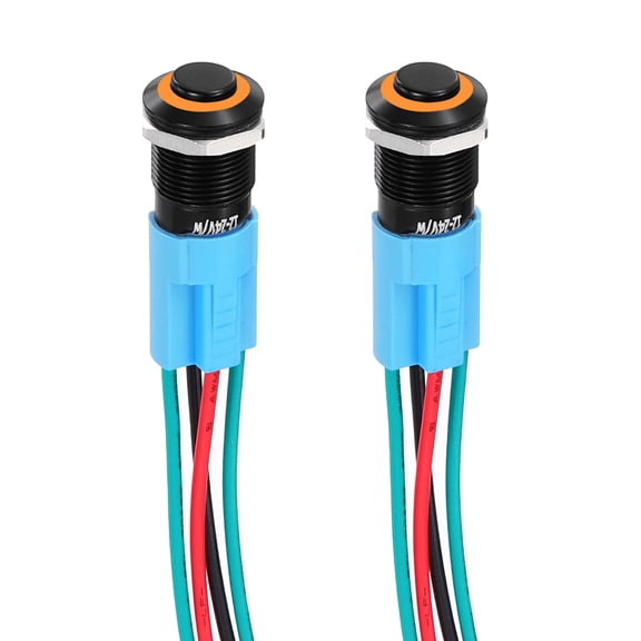 Uxcell Push Button Switch High Top Button for Car Boat Plane Systems Orange