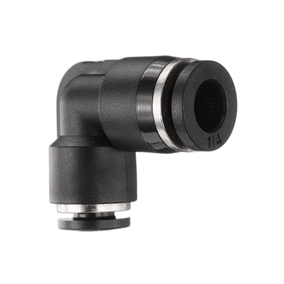 Uxcell Push to Connect Fitting 1/4" 5/32" Tube OD 90 Degree Quick Connector Push to Connect Adapter Zinc Alloy Air Line Hose Fittings for Industry Air System PV5/32-1/4, Black