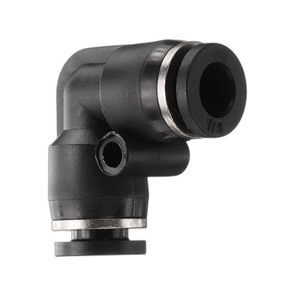 Uxcell Push to Connect Fitting 5/16" Tube OD 90 Degree Quick Connector Push to Connect Adapter Zinc Alloy Air Line Hose Fittings for Industry Air System PV5/16, Black