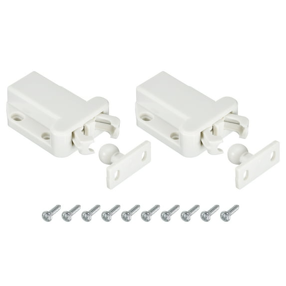 Uxcell Push Latch Touch Latch 2Pcs Push to Open Door Latch Rebound Self-Locking Latches, White