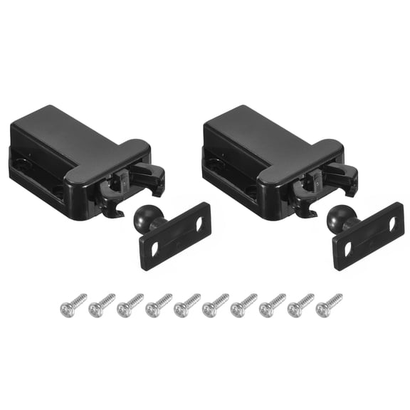 Uxcell Push Latch Touch Latch 2Pcs Push to Open Door Latch Rebound Self-Locking Latches for Drawer Door, Black