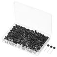 thumbnail image 1 of Uxcell Push Pins Plastic Round Head Map Tacks Thumb Steel Point, Black 500 Pack, 1 of 5