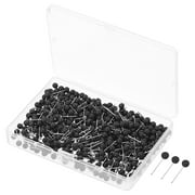 Uxcell Push Pins Plastic Round Head Map Tacks Thumb Steel Point, Black 500 Pack