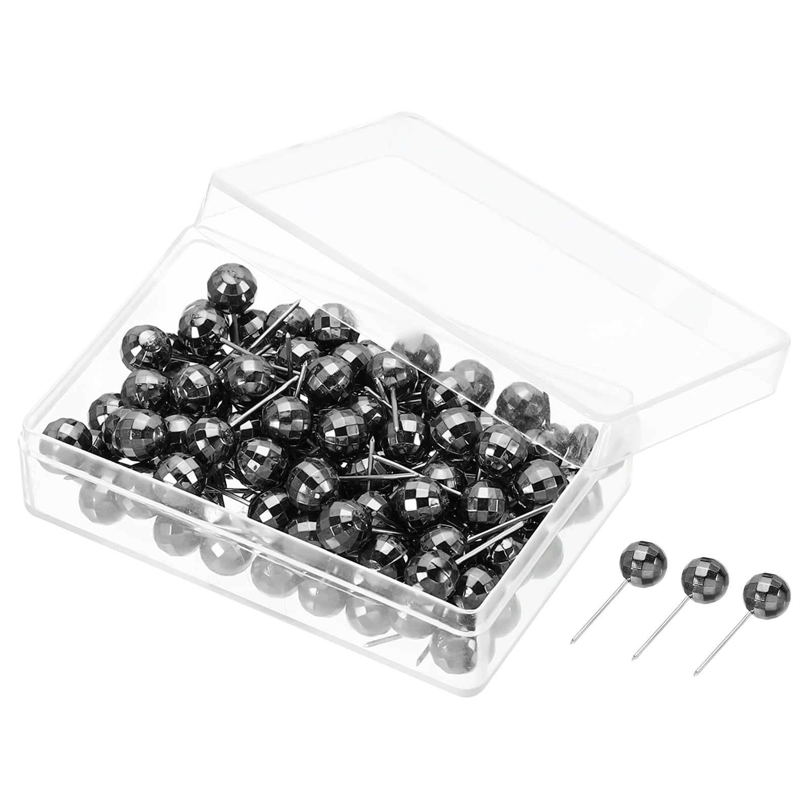 Uxcell Push Pins Round Head Map Tacks Steel Point, Black Gold 100 Pack ...