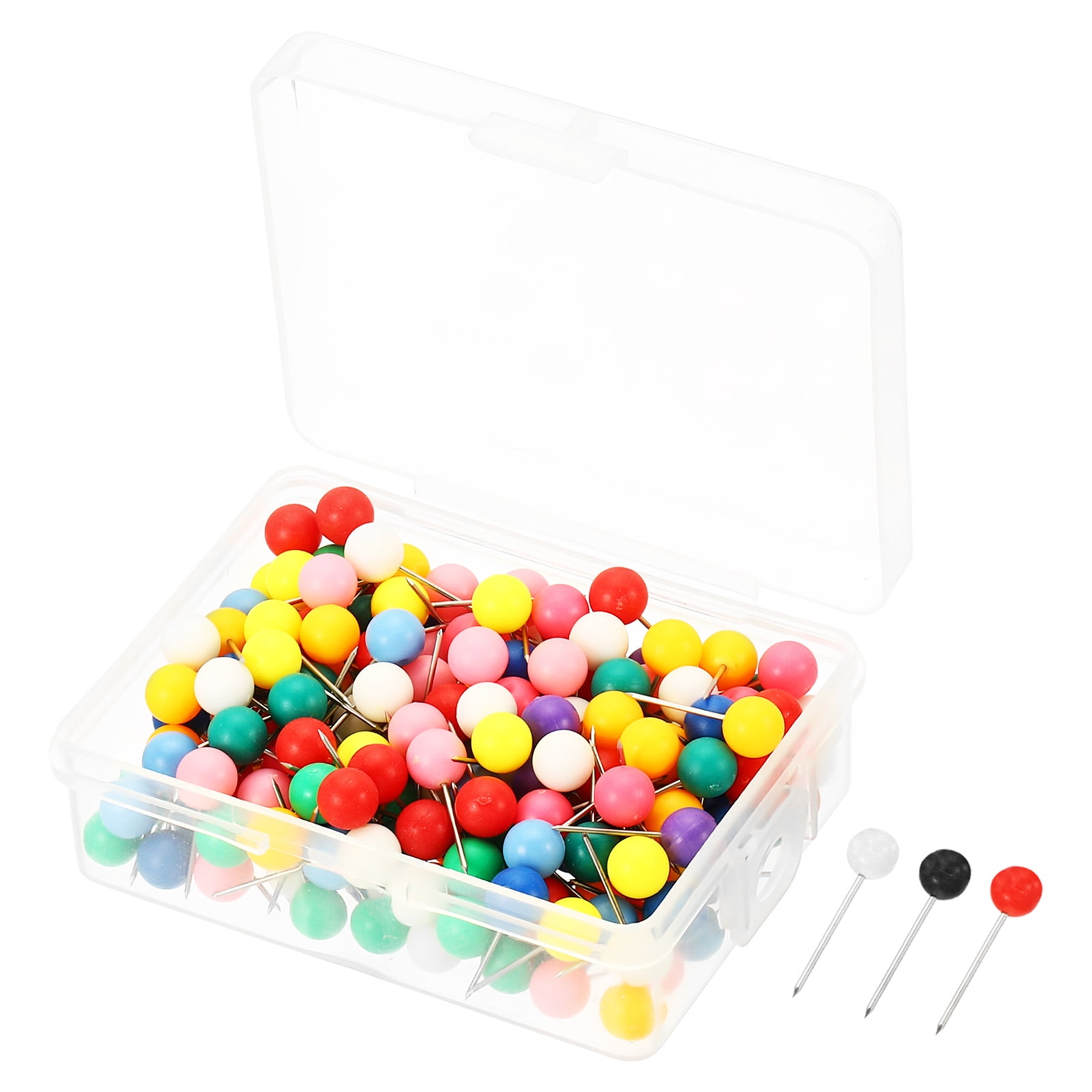 Uxcell Push Pins Round Head Map Tacks with Case Pearl Pushpin