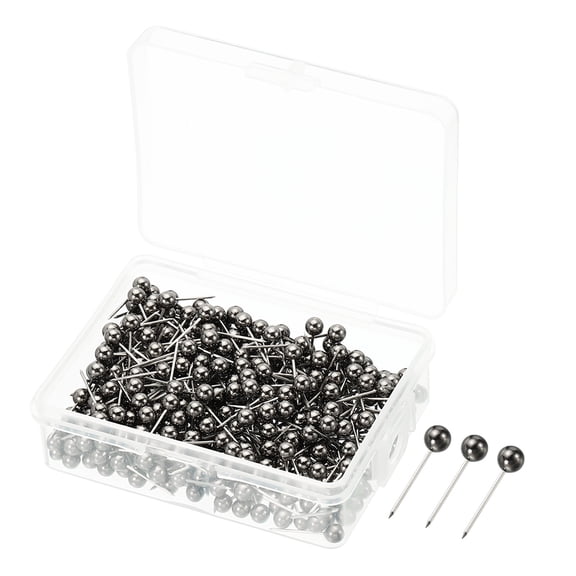 Uxcell Push Pins Round Head Thumb Map Tacks Steel Point, Black Gold 400 Pack