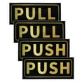 thumbnail image 1 of Uxcell Push Pull Door Sign 2"x5" Adhesive Horizontal Pull Push Sticker Golden 2 Set, 1 of 6