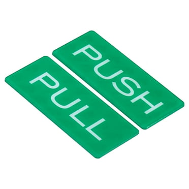 Uxcell Push Pull Door Sign Acrylic Self Adhesive Rectangle Sticker Green 2 Pack